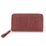SEE BY CHLOE（シーバイクロエ） Zip File leather ラウンドファスナー長財布 コーラルオレンジ 9P7155 N199 177 TERRACOTTA
