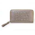 SEE BY CHLOE（シーバイクロエ） Zip File leather ラウンドファスナー長財布 メタリックシャンパンゴールド 9P7155 P54 A18 PALE GOLD