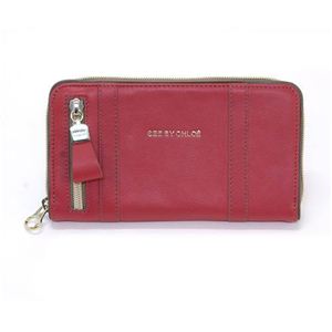 SEE BY CHLOE（シーバイクロエ） HARRIET ラウンドファスナー長財布 リップスティック レッド系 9P7370 P42 539 LIPSTICK