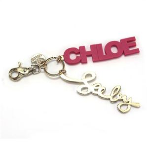SEE BY CHLOE（シーバイクロエ） Block letters ラバー＆メタル キーリング・キーホルダー フーシャピンク 9K7202 P53 A17 FUXIA