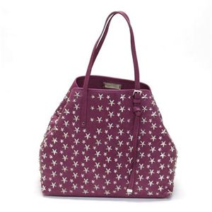 Jimmy Choo（ジミーチュウ） STAR STUDS 星スタッズシリーズ サシャ トートバッグ ミディアムサイズ カーフレザー シクラメン／シルバー SASHA／M-CST CYCLAMEN
