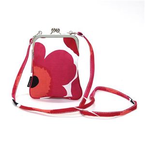 marimekko（マリメッコ） RIMMI UNIKKO ウニッコ柄 がま口 ミニ・ショルダーバッグ ナナメ掛け ホワイト／レッド 38158 1 white／red