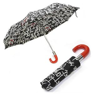KATE SPADE（ケイトスペード） GRANCE DORE UMBRELLA 折りたたみ傘 ギャランス・ドレ デザイン ブラック／ホワイト／ネオンオレンジ PSRU0964 50 Black／White