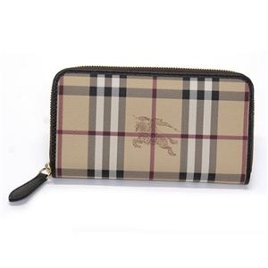 Burberry（バーバリー） HAYMARKET ラウンドファスナー長財布 クラシックチェック×チョコレート 3855847 CHOCOLATE