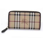 Burberry（バーバリー） HAYMARKET ラウンドファスナー長財布 クラシックチェック×チョコレート 3855847 CHOCOLATE