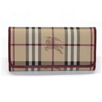 Burberry（バーバリー） HAYMARKET 二つ折り長財布 クラシックチェック×ミリタリーレッド 3799020 MILITARY RED