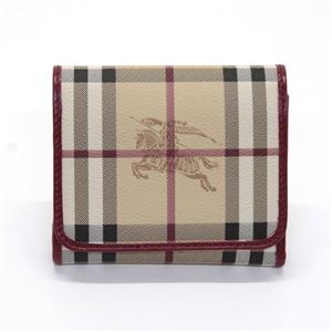 Burberry（バーバリー） HAYMARKET 三つ折財布 小銭入れ付 クラシックチェック×ミリタリーレッド 3855590 MILITARY RED