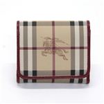 Burberry（バーバリー） HAYMARKET 三つ折財布 小銭入れ付 クラシックチェック×ミリタリーレッド 3855590 MILITARY RED