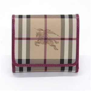 Burberry（バーバリー） HAYMARKET 三つ折財布 小銭入れ付 クラシックチェック×ブライトルバーブピンク 3860918 BRIGHT RHUBARB PINK