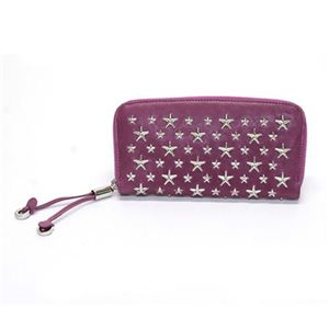 Jimmy Choo（ジミーチュウ） STAR STUDS 星スタッズシリーズ フィリパ ラウンドファスナー 長財布 カーフレザー シクラメン／シルバー FILIPA-CST CYCLAMEN