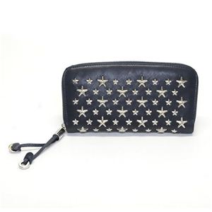 Jimmy Choo（ジミーチュウ） STAR STUDS 星スタッズシリーズ フィリパ ラウンドファスナー 長財布 カーフレザー ネイビー／シルバー FILIPA-CST NAVY