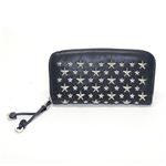 Jimmy Choo（ジミーチュウ） STAR STUDS 星スタッズシリーズ フィリパ ラウンドファスナー 長財布 カーフレザー ネイビー／シルバー FILIPA-CST NAVY