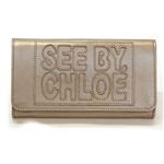 SEE BY CHLOE（シーバイクロエ） Zip File leather 二つ折り長財布 カーフ メタリックシャンパンゴールド 9P7361 P54 A18 PALE GOLD