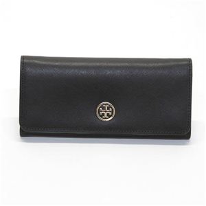 TORY BURCH（トリーバーチ） ROBINSON ロビンソン 二つ折り長財布 ブラック／ターコイズ 41129003 4 BLACK