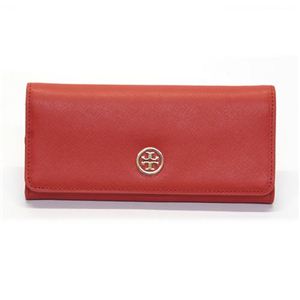 TORY BURCH（トリーバーチ） ROBINSON ロビンソン 二つ折り長財布 ホットレッド／クレイベージュ 41129003 601 HOT RED