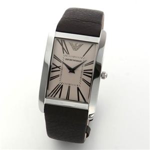 Emporio Armani（エンポリオ・アルマーニ） スクエアフェイス レザーストラップ・ウオッチ AR2032