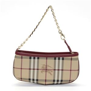 Burberry（バーバリー） ANABEL HAYMARKET チェーン・ショルダーバッグ クラッチ ヘイマーケット（クラシック）チェック×ミリタリーレッド 3838239 MILITARY RED