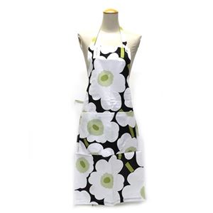 marimekko（マリメッコ） PIENI UNIKKO APRON ウニッコ柄 エプロン ブラック×ホワイト 64161 910 Black／White