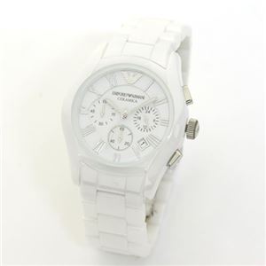 Emporio Armani（エンポリオ・アルマーニ） ホワイトセラミックのスタイリッシュなクロノグラフウオッチ AR1403