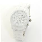 Emporio Armani（エンポリオ・アルマーニ） ホワイトセラミックのスタイリッシュなクロノグラフウオッチ AR1403