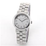 MARC BY MARC JACOBS（マークバイマークジェイコブス） ハイポリッシュ仕上げのシルバーカラーがアクセント ミラーインデックスの小振りなレディス・ブレスウオッチ MBM3173