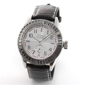 Vivienne Westwood（ヴィヴィアンウエストウッド） ラインストーンベゼル、スポーティーな印象のレザーストラップウオッチ VV007SL