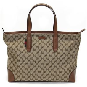 Gucci（グッチ） オリジナルGGキャンバス ウェブループ付 トートバッグ ラージ ベージュ／クイール 308928 F4CSN 8527