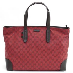 Gucci（グッチ） オリジナルGGキャンバス ウェブループ付 トートバッグ ラージ レッド／ブラウン 308928 KE62G 6467