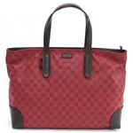 Gucci（グッチ） オリジナルGGキャンバス ウェブループ付 トートバッグ ラージ レッド／ブラウン 308928 KE62G 6467