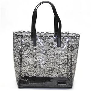 MARC BY MARC JACOBS（マークバイマークジェイコブス） Lace Tote レースプリント PVC×レザー スケルトン トートバッグ ブラック M3134102 80001 BLACK