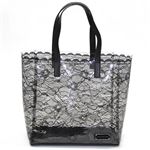 MARC BY MARC JACOBS（マークバイマークジェイコブス） Lace Tote レースプリント PVC×レザー スケルトン トートバッグ ブラック M3134102 80001 BLACK