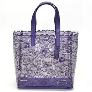 MARC BY MARC JACOBS（マークバイマークジェイコブス） Lace Tote レースプリント PVC×レザー スケルトン トートバッグ パープル M3134102 81377 COSMIC PURPLE
