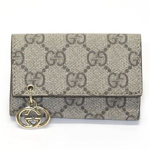 Gucci（グッチ） GGプラス GGチャーム付 6連キーケース ベージュ／エボニー 212111 KGDDG 9768