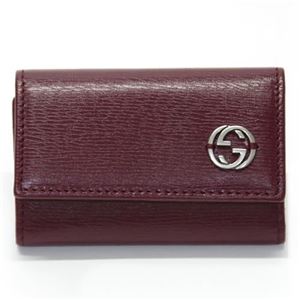 Gucci（グッチ） 型押しカーフ インターロッキングG 6連キーケース ボルドー 256337 ARU0N 6226