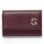 Gucci（グッチ） 型押しカーフ インターロッキングG 6連キーケース ボルドー 256337 ARU0N 6226