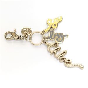 SEE BY CHLOE（シーバイクロエ） letters ロゴレターチャーム キーリング・キーホルダー ゴールド×パイナップルイエロー×ダークグレイ 9K7185 P18 A39 PINEAPPLE