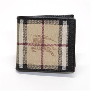 Burberry（バーバリー） HAYMARKET 小銭入れ付 二つ折り長財布 ヘイマーケット（クラシック）チェック×ブラック 3641933 BLACK