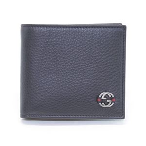 Gucci（グッチ） インターロッキングG カーフ 小銭入れ付 二つ折り長財布 ブルー 308795 A7MMN 8497