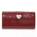Gucci（グッチ） マイクログッチシマ パテントレザー スクリプトハート Wホック 二つ折り長財布 ダークレッド 203550 AV14G 6227