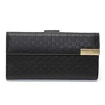 Gucci（グッチ） マイクログッチシマ Wホック 二つ折り長財布 ブラック 257012 BMJ1G 1000