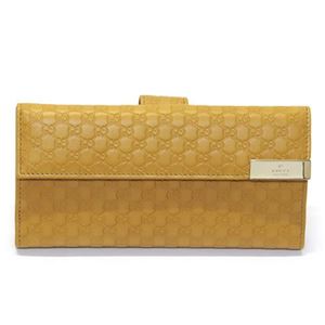 Gucci（グッチ） マイクログッチシマ Wホック 二つ折り長財布 イエローオレンジ 257012 BMJ1G 7009