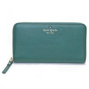 KATE SPADE（ケイトスペード） Cobble Hill LACEY コブラヒル ラウンドファスナー長財布 ディープエメラルド PWRU1801 354 Deep Emerald