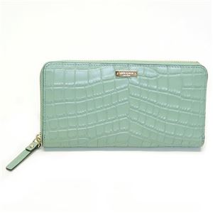 KATE SPADE（ケイトスペード） Oxford Street LACEY クロコ型押し ラウンドファスナー長財布 ダスティミント PWRU3333 345 Dusty Mint
