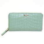 KATE SPADE（ケイトスペード） Oxford Street LACEY クロコ型押し ラウンドファスナー長財布 ダスティミント PWRU3333 345 Dusty Mint