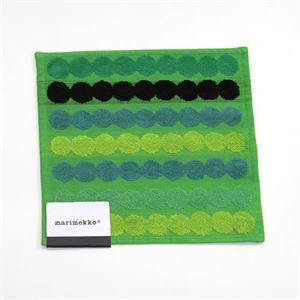 marimekko（マリメッコ） RASYMATTO MINI TOWEL ラシィマット オーガニックコットン ミニタオル 25cm×25cm グリーン／マルチ 63908 660 dark／green