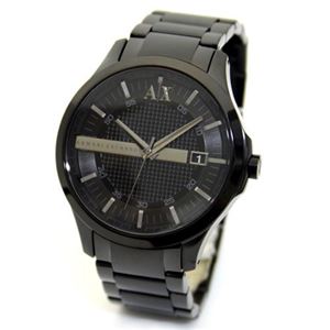 ARMANI（アルマーニ） エクスチェンジ スタイリッシュなオールブラックカラー・メンズ・ブレスウオッチ AX2104