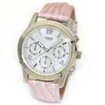 Guess（ゲス） シャイニーピンクのストラップにホワイトシェルダイヤル。女子力アップの可愛いクロノウオッチ W11148L1