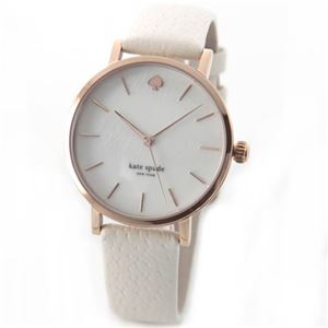 KATE SPADE（ケイトスペード） metro（メトロ） エンボス加工レザーとシェルダイヤルのドレッシーなレディス・ウオッチ。 1YRU0012