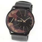 NIXON（ニクソン） THE RAYNA ブラックフェイスにベッコウ柄のアクセントのレザーストラップウオッチ A186-679