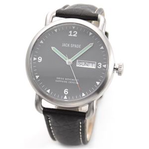 ジャックスペード Buckner （バックナー） 視認性の良い大きめフェイス ミリタリー＆スポーティなルックスのカジュアル・レザーストラップ・ウオッチ WURU0021 - 拡大画像